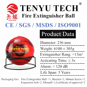 Palla antincendio automatica veloce da 0,5 kg/1,3 kg/4 kg/6 kg
