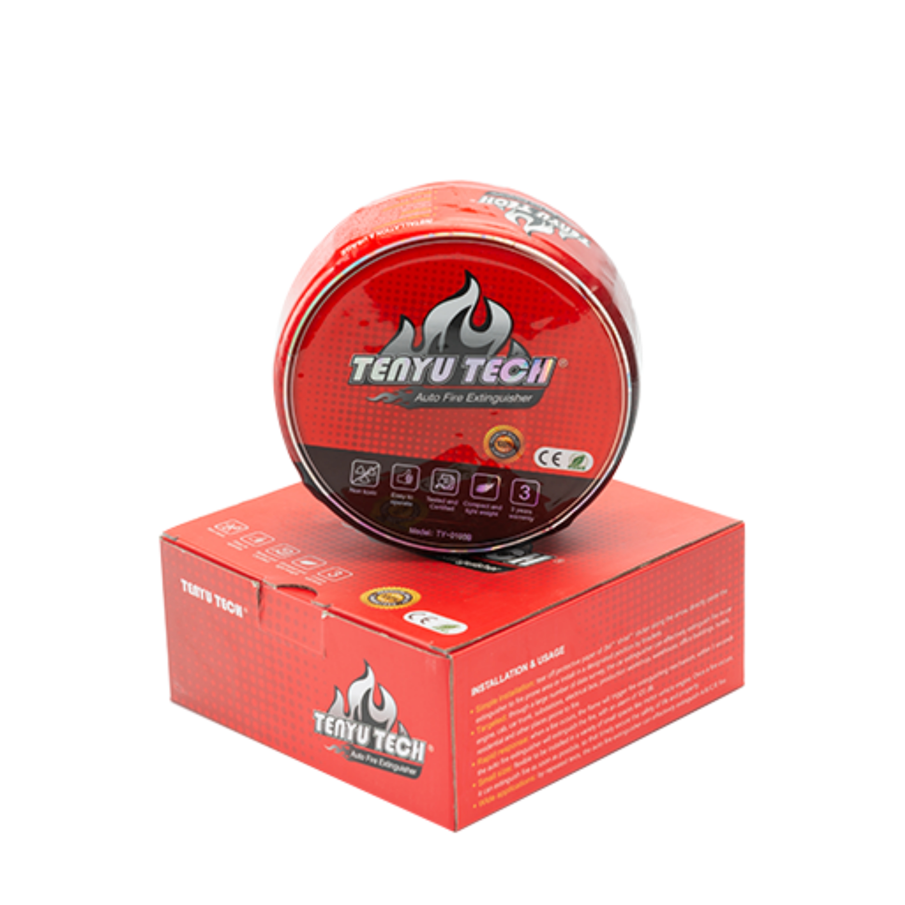 Tenyu 1,15 kg Dispositivo estintore automatico portatile a polvere secca Rapporto CE/MSDS Fabbrica Estintore a funzionamento semplice